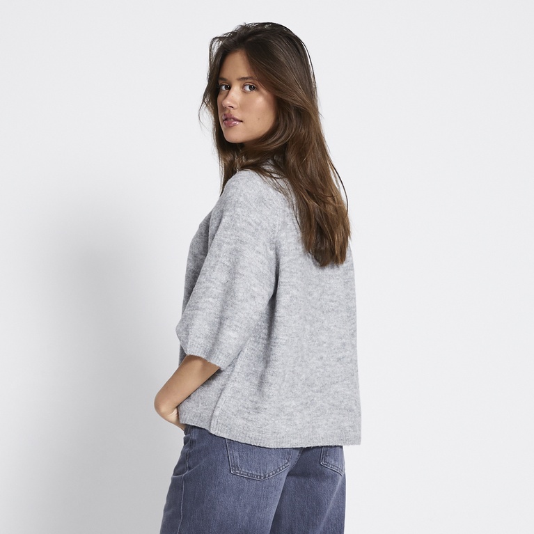 Basic knit tee "Everly" Grey Melange